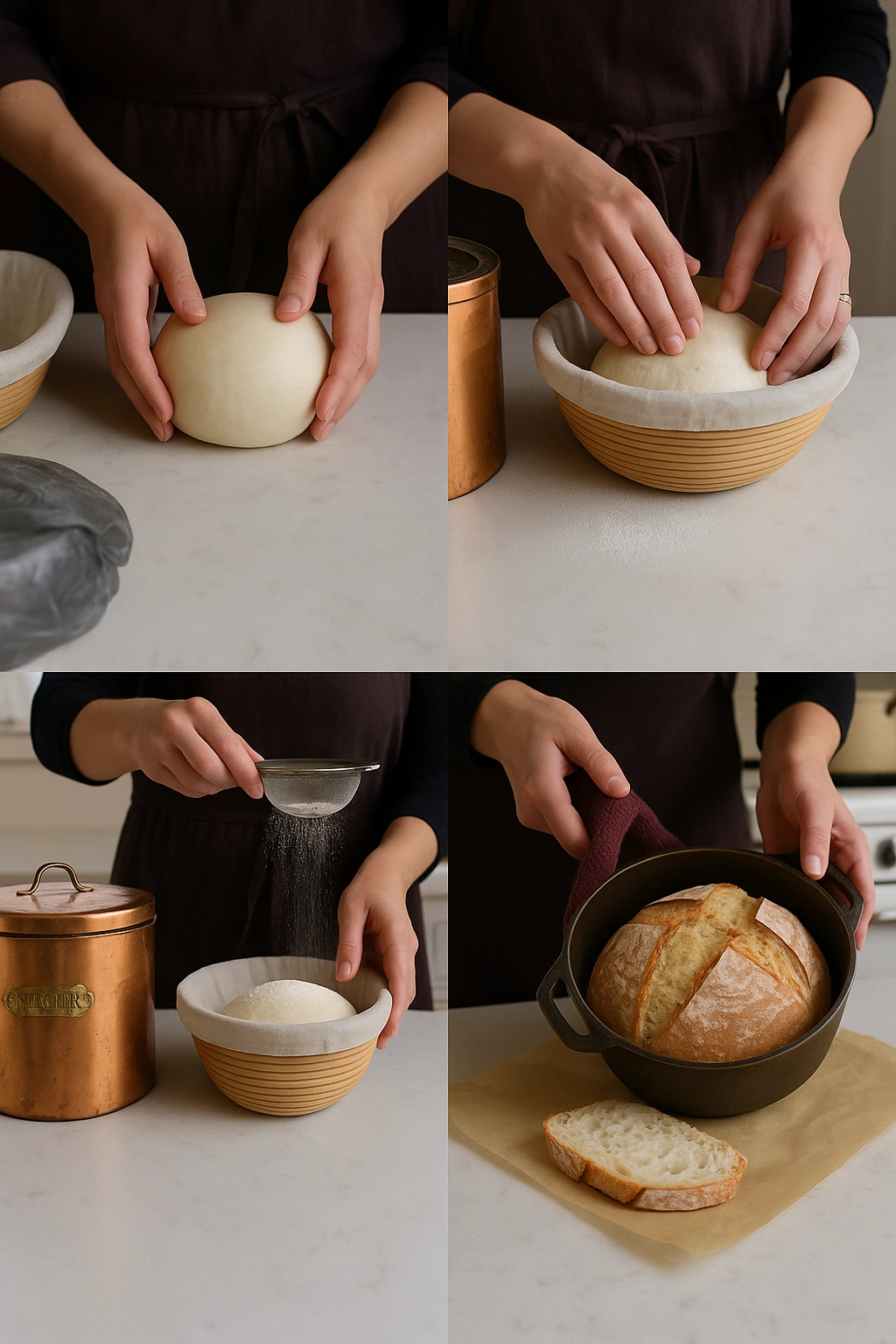 step-by-step sourdough bread recipe stretch and fold process