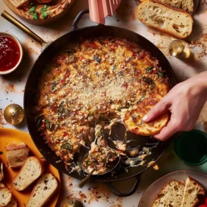 Creamy Marry Me Dip with sausage and sun-dried tomatoes