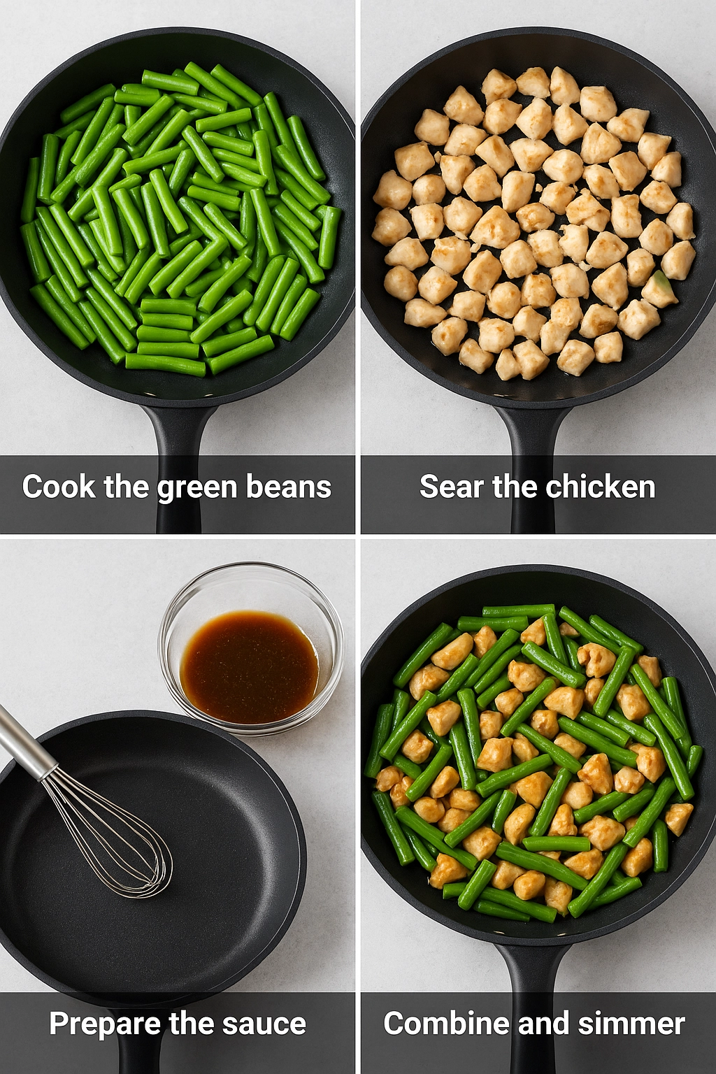 cooking process for green bean chicken recipe in skillet cooking process for green bean chicken recipe in skillet