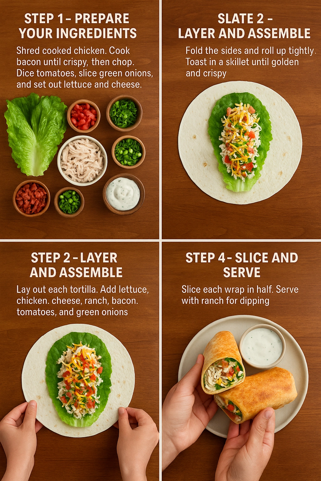 assembling chicken bacon ranch wrap recipe step by step assembling chicken bacon ranch wrap recipe step by step