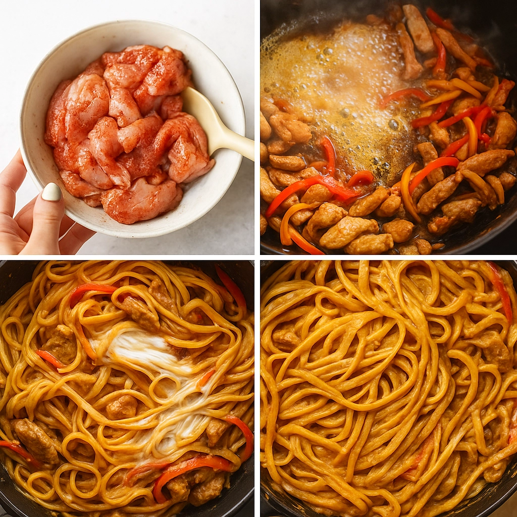 step-by-step cowboy butter chicken cooking in skillet step-by-step cowboy butter chicken cooking in skillet