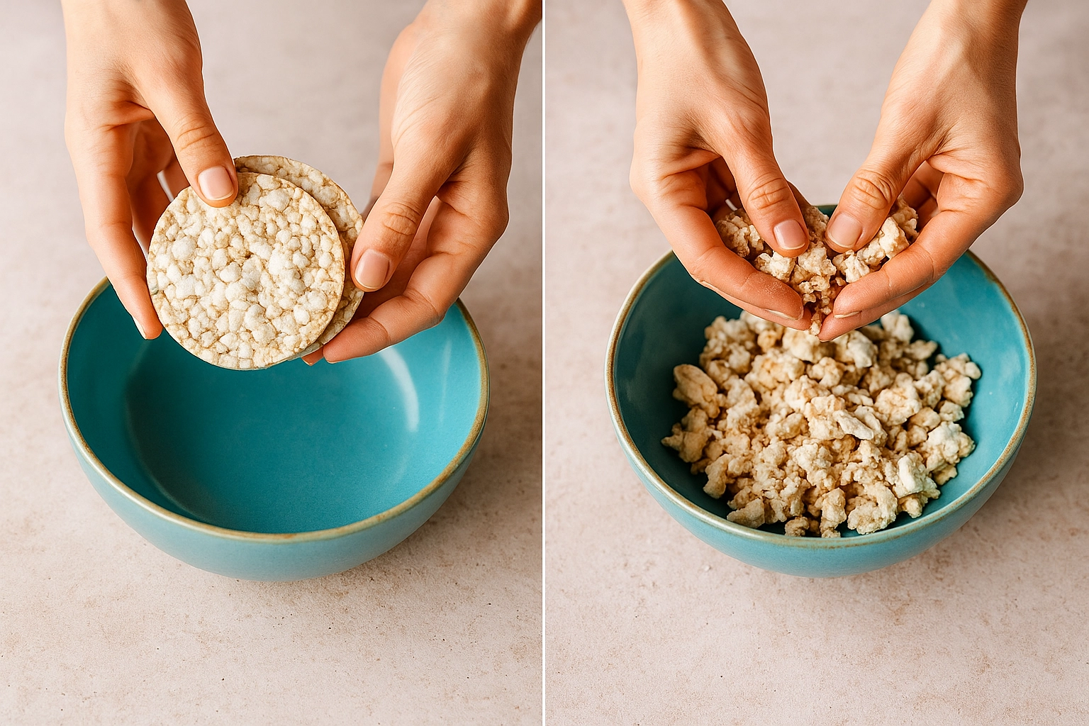 Step-by-step making of chocolate rice cakes recipe