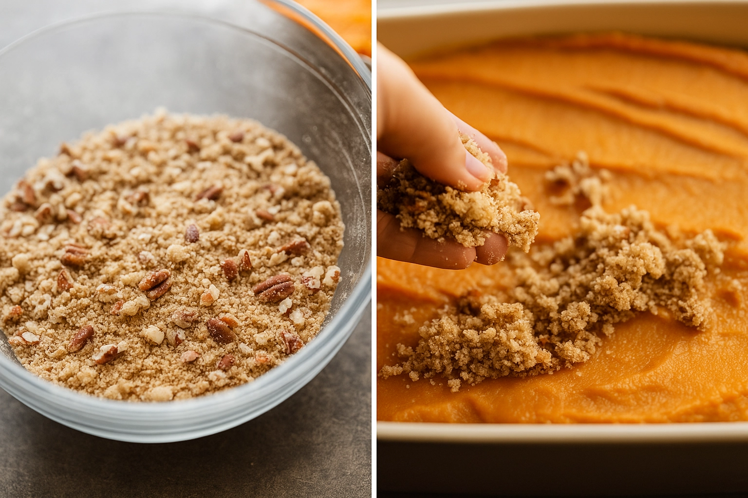 Step-by-step process for making Sweet Potato Casserole