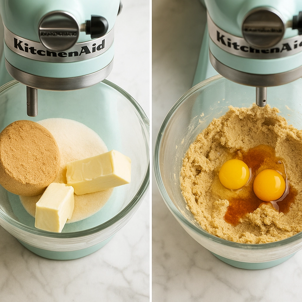 Step-by-step chocolate chip cookies with brown butter process