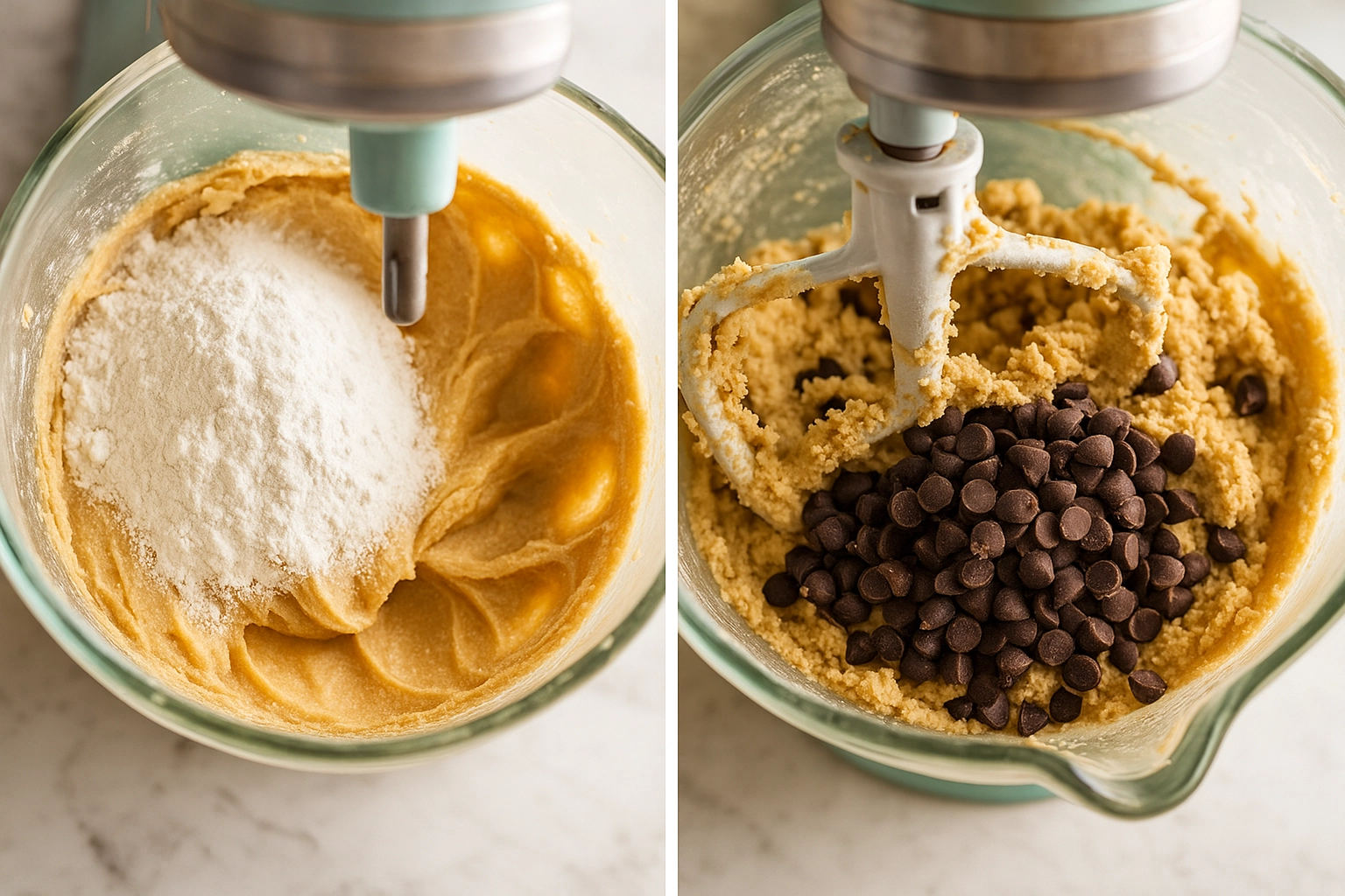 Step-by-step chocolate chip cookies with brown butter process