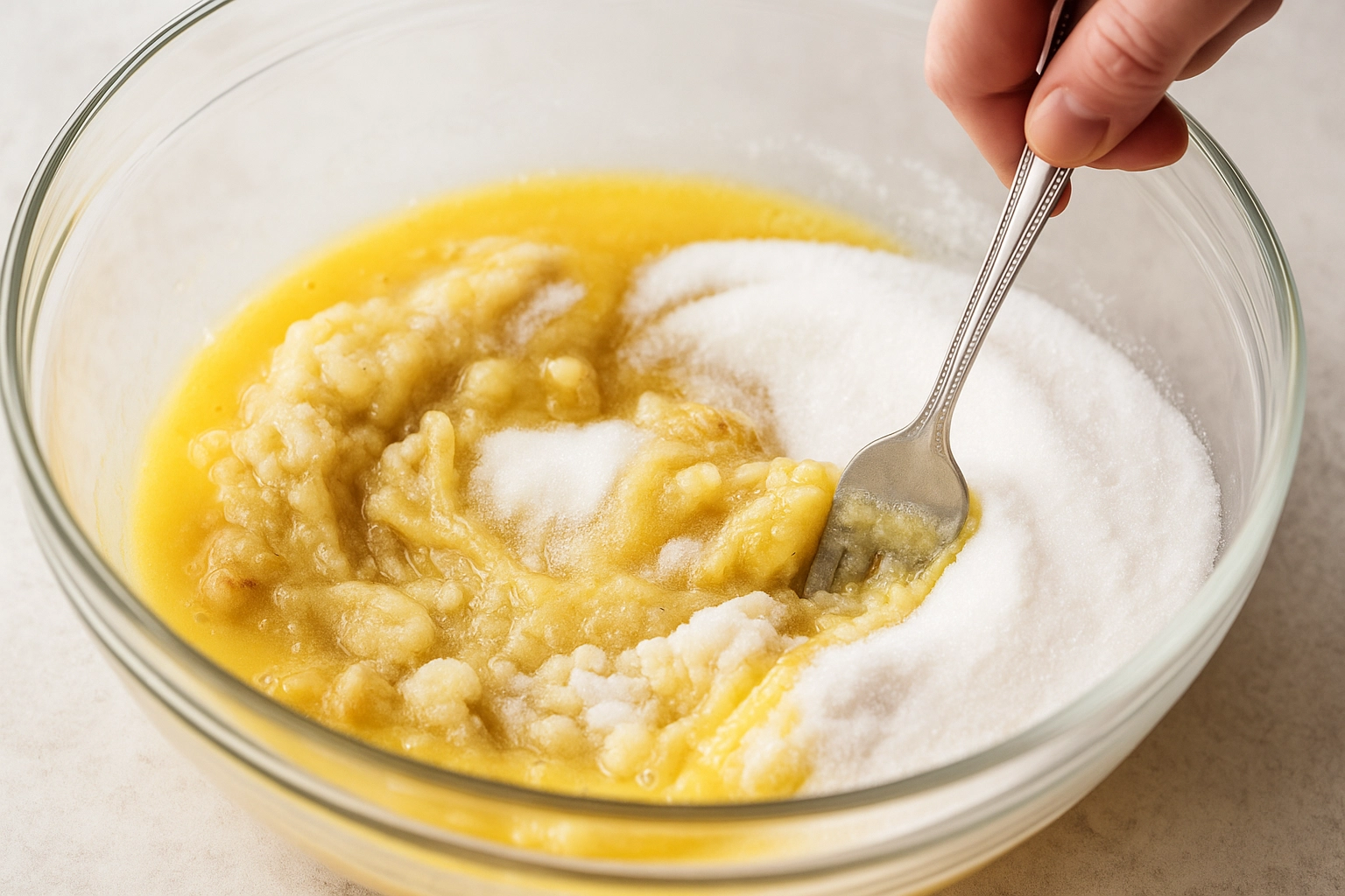 making banana bread recipe no butter batter