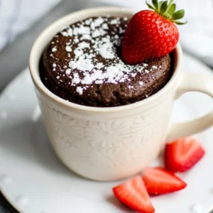 The ultimate Chocolate Lava Mug Cake served in a white mug with molten center visible.