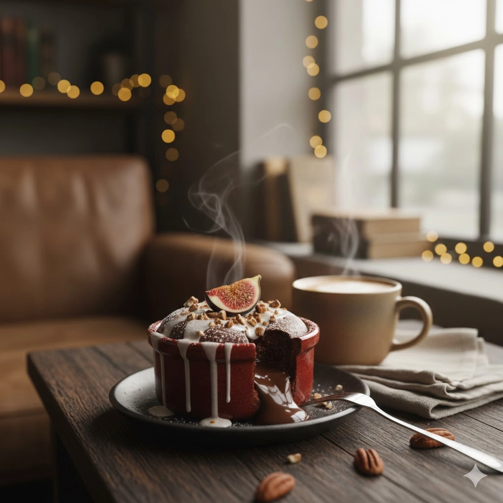 The ultimate Chocolate Lava Mug Cake served in a white mug with molten center visible.