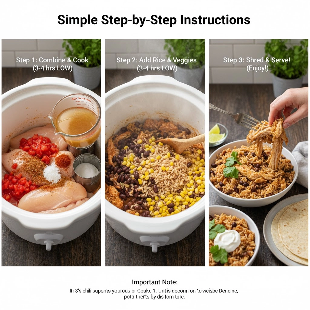 Shredding cooked chicken with two forks inside the slow cooker for the Slow Cooker Chicken Burrito Bowls mixture. Shredding cooked chicken with two forks inside the slow cooker for the Slow Cooker Chicken Burrito Bowls mixture.