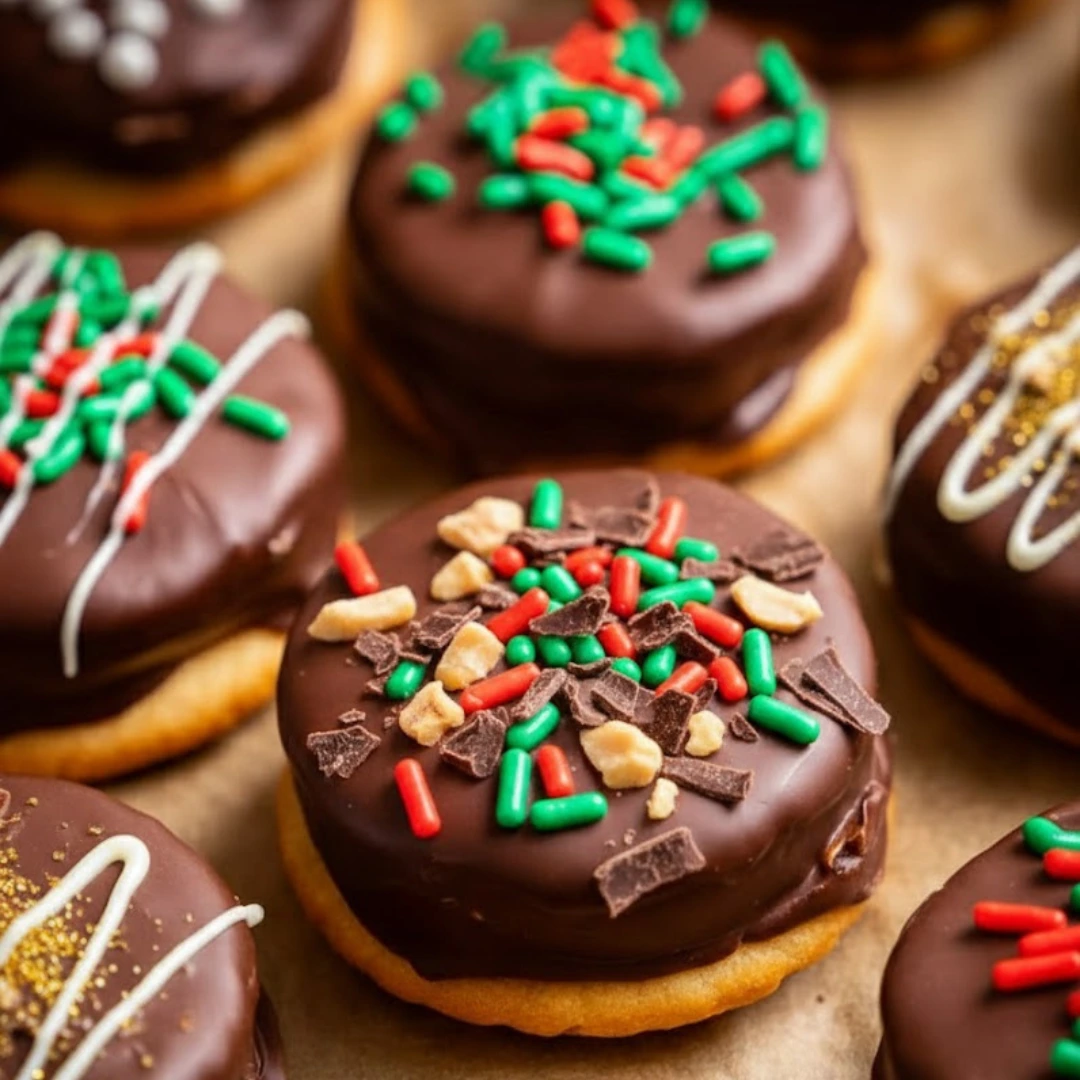 Festive Reese Cup Ritz Cracker Cookies