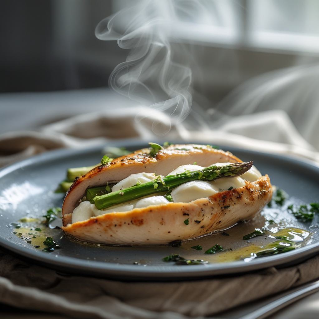 Easy baked asparagus mozzarella stuffed chicken breasts recipe