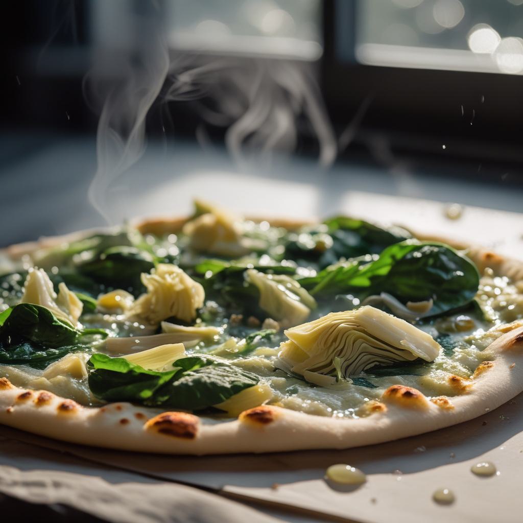 Vegetarian spinach artichoke naan pizza recipe