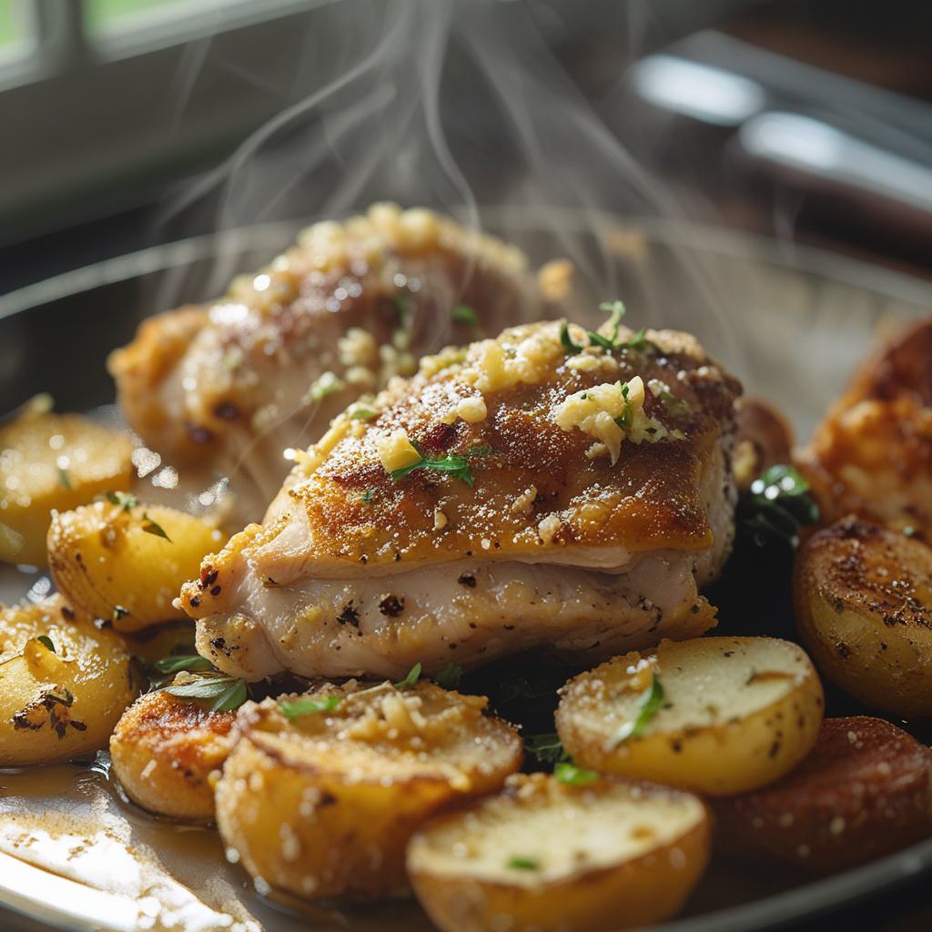One-Pan Garlic Parmesan Chicken and Potatoes Recipe