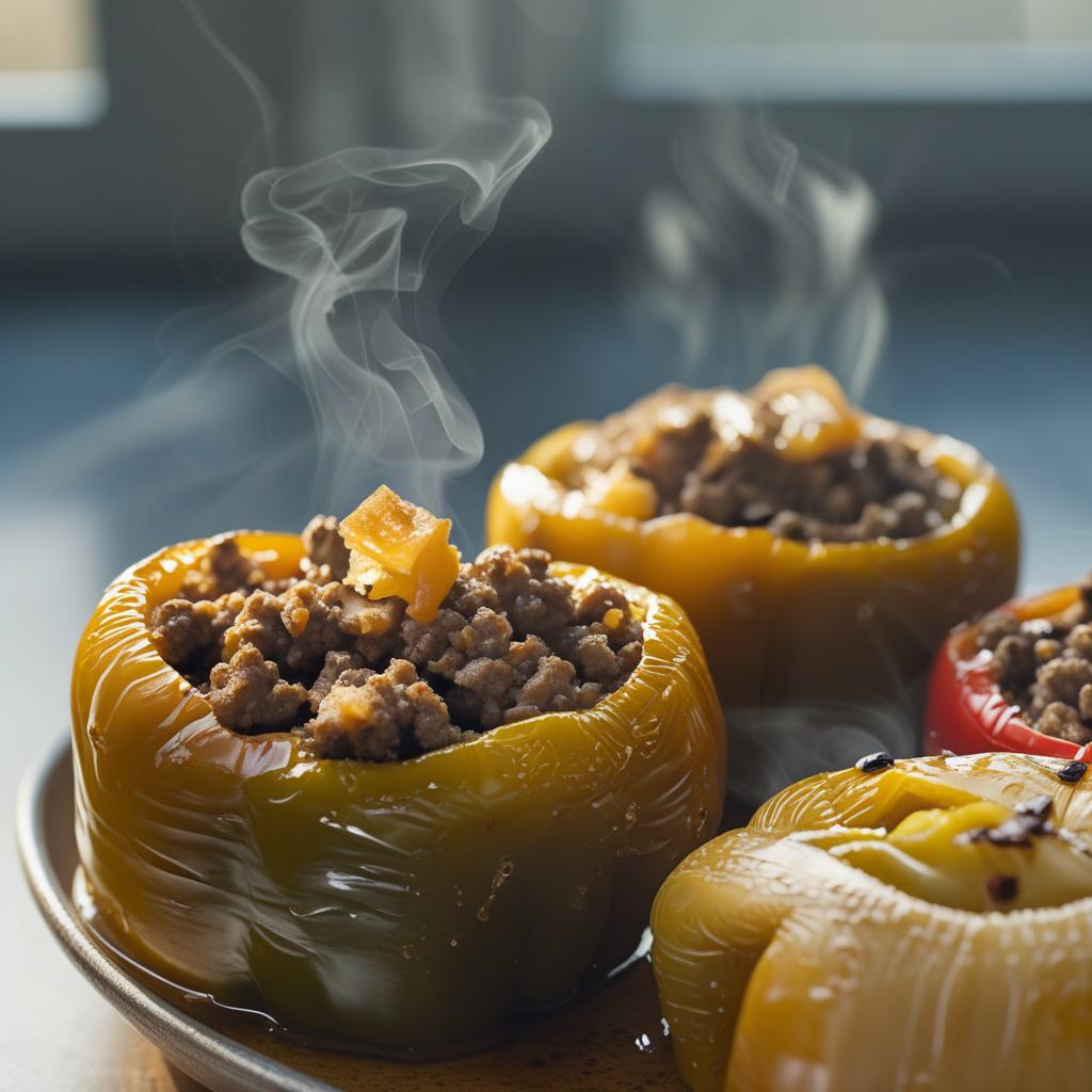 Easy Slow-Cooker Beef and Rice Stuffed Peppers